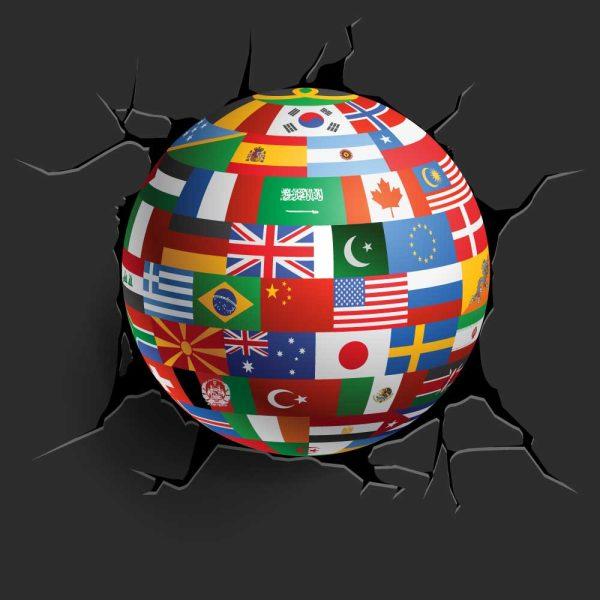 Globe with Flags