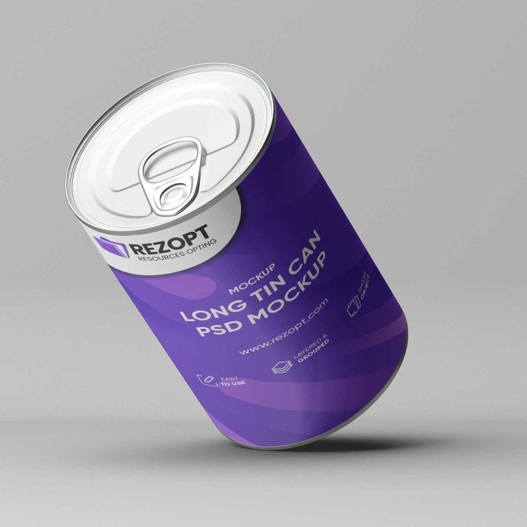 PSD Long Tin Can Mockup - Vectors, PSD and Resources