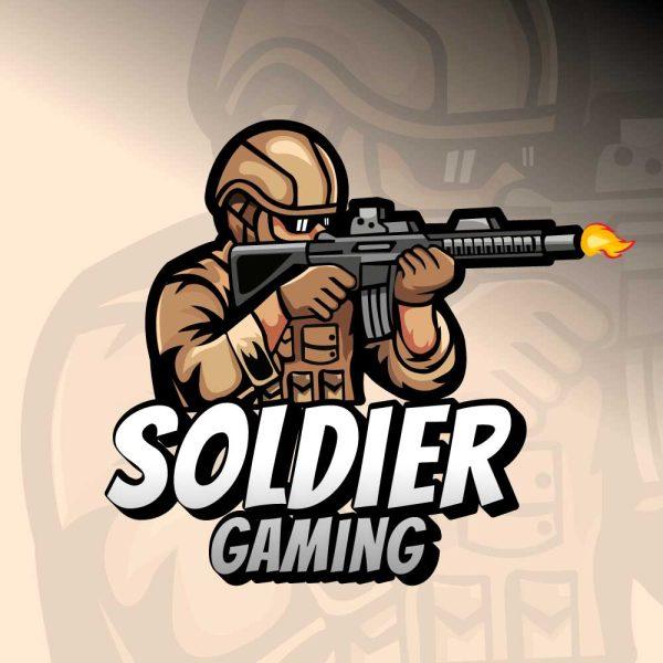 Soldier Mascot Gaming Logo