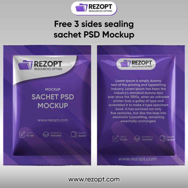 3 Side Sealing Sachet PSD Mockup PSD Free Resources PSD Mockup Packaging