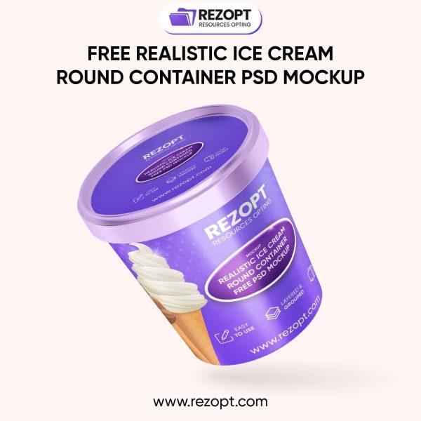 Realistic Ice Cream Container PSD Mockup rezopt Free graphic resources PSD Mockup Packaging All 2026