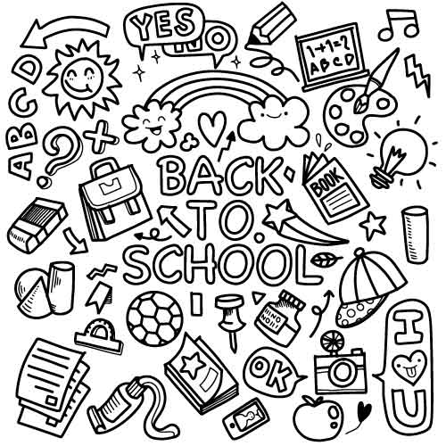 Back to school elements hand drawn doodle coloring rezopt Free graphic resources Vector AI All 1041 Template