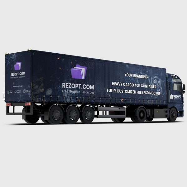 Heavy Cargo 40ft Container PSD Mockup rezopt Free graphic resources PSD Mockup All 2036