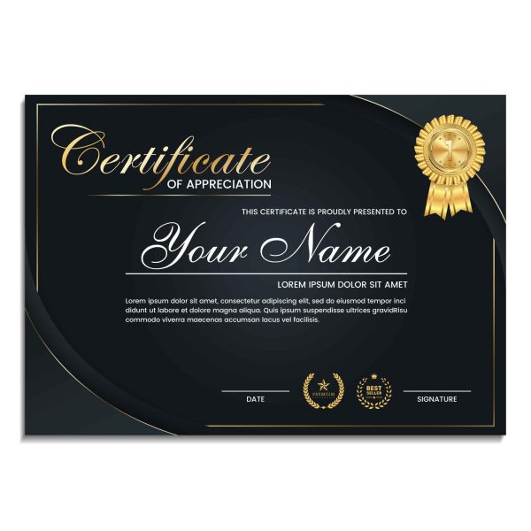 Professional and Luxury Appreciation Certificate Design Rezopt Free Graphic Resources All PSD Templates 2038