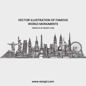Vector illustration of famous world Monuments rezopt Free graphic resources Vector AI All 1042 Template