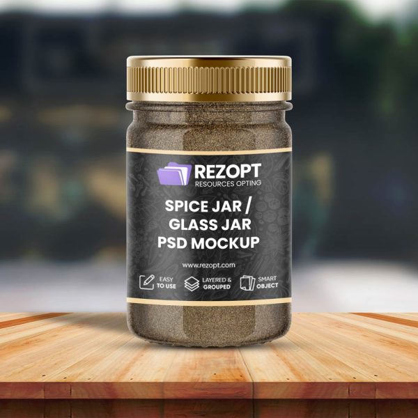 Spices Glass Jar PSD Mockup Rezopt Packaging PSD Free Resources 2096