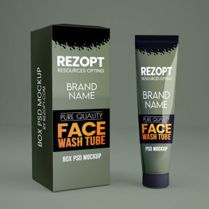 Face wash tube packaging mockup Rezopt Packaging PSD Free Resources 20100